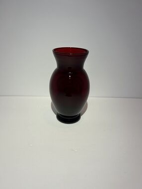 Anchor Hocking Deep Red Glass Vase